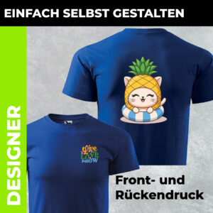 T-Shirt Basic Herren Druck Front & Rücken - Designer
