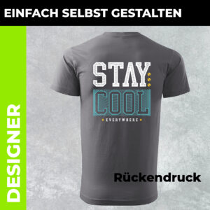 T-Shirt Basic Herren mit Rückendruck - Designer